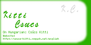 kitti csucs business card