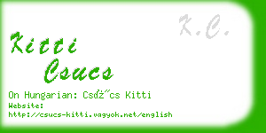 kitti csucs business card